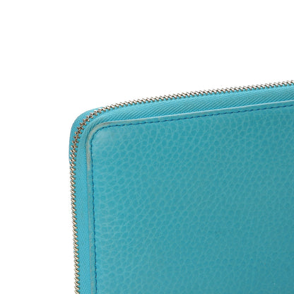 Gucci Pebbled Calfskin Soho Zip Around Wallet Deep Cobalt 8 of 9