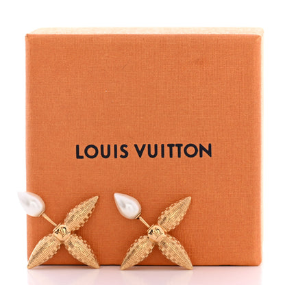 Louis Vuitton Pearl Louisette By Night Earrings Gold 6 of 6
