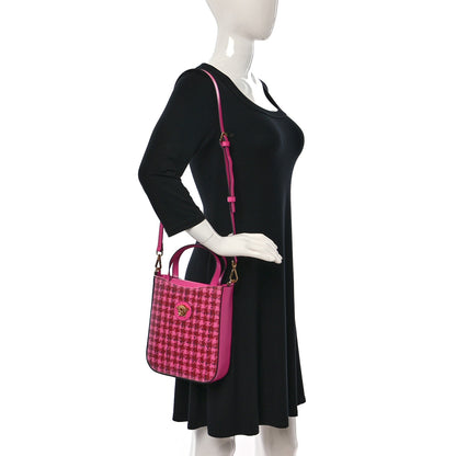 Versace Calfskin Tweed Vinyl Medusa Small Top Handle Crossbody Bag Pink 2 of 10