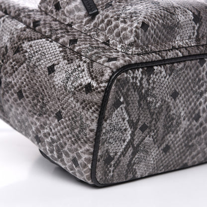 MCM Visetos Snakeskin Printed Small Stark Backpack Light Grey 8 of 9