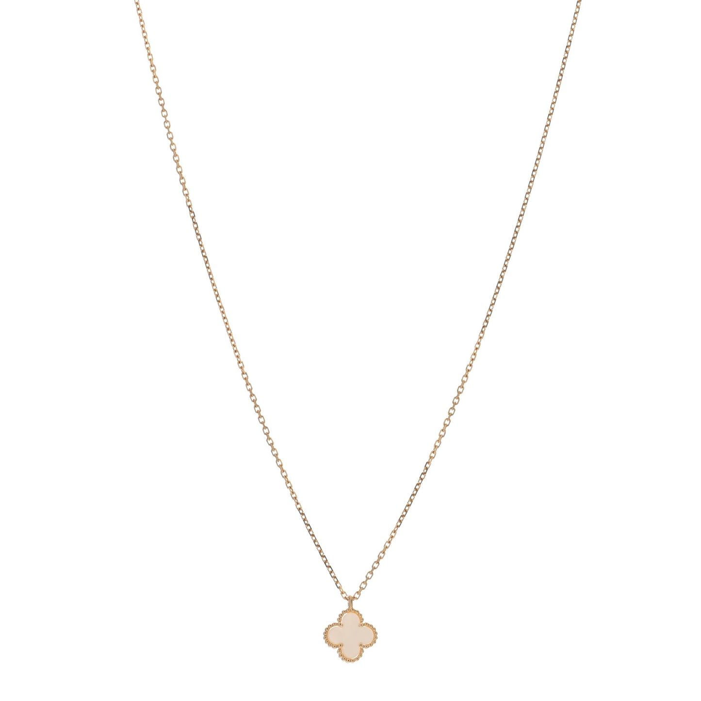 18K Yellow Gold Mother of Pearl Sweet Alhambra Pendant Necklace