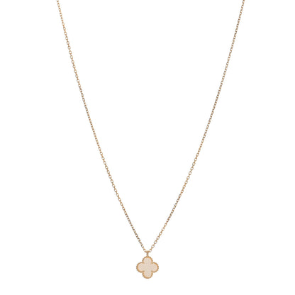 Van Cleef & Arpels 18K Yellow Gold Mother of Pearl Sweet Alhambra Pendant Necklace 1 of 4