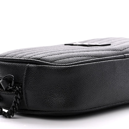 Saint Laurent Grain De Poudre Matelasse Monochrome Monogram Mini Lou Camera Bag Black 9 of 10