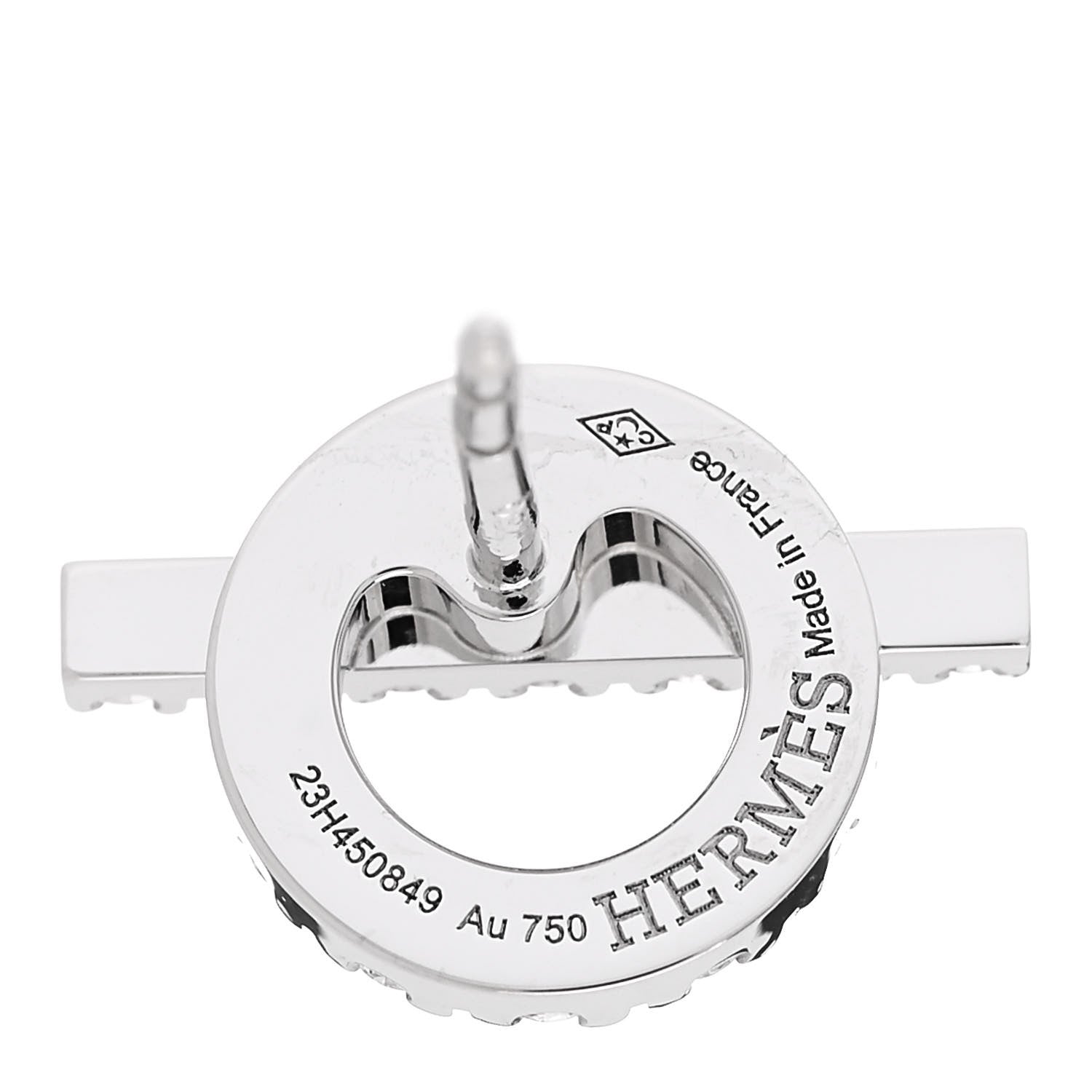 Hermes 18K White Gold Diamond Finesse Earrings 4 of 5