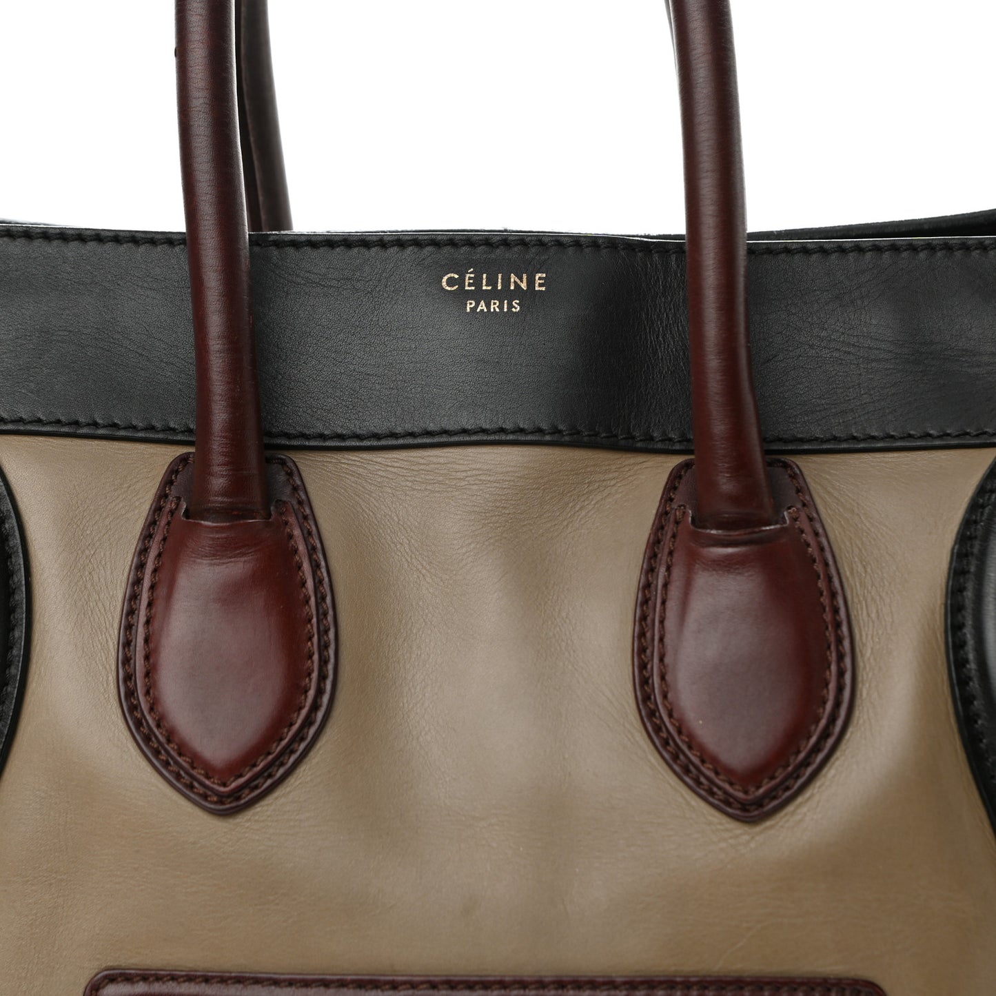 Smooth Calfskin Mini Tri-Color Luggage Grey