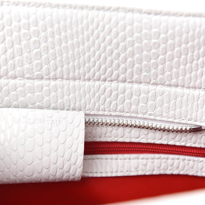 Christian Louboutin Calfskin Lizard Embossed Medium Paloma White 13 of 15