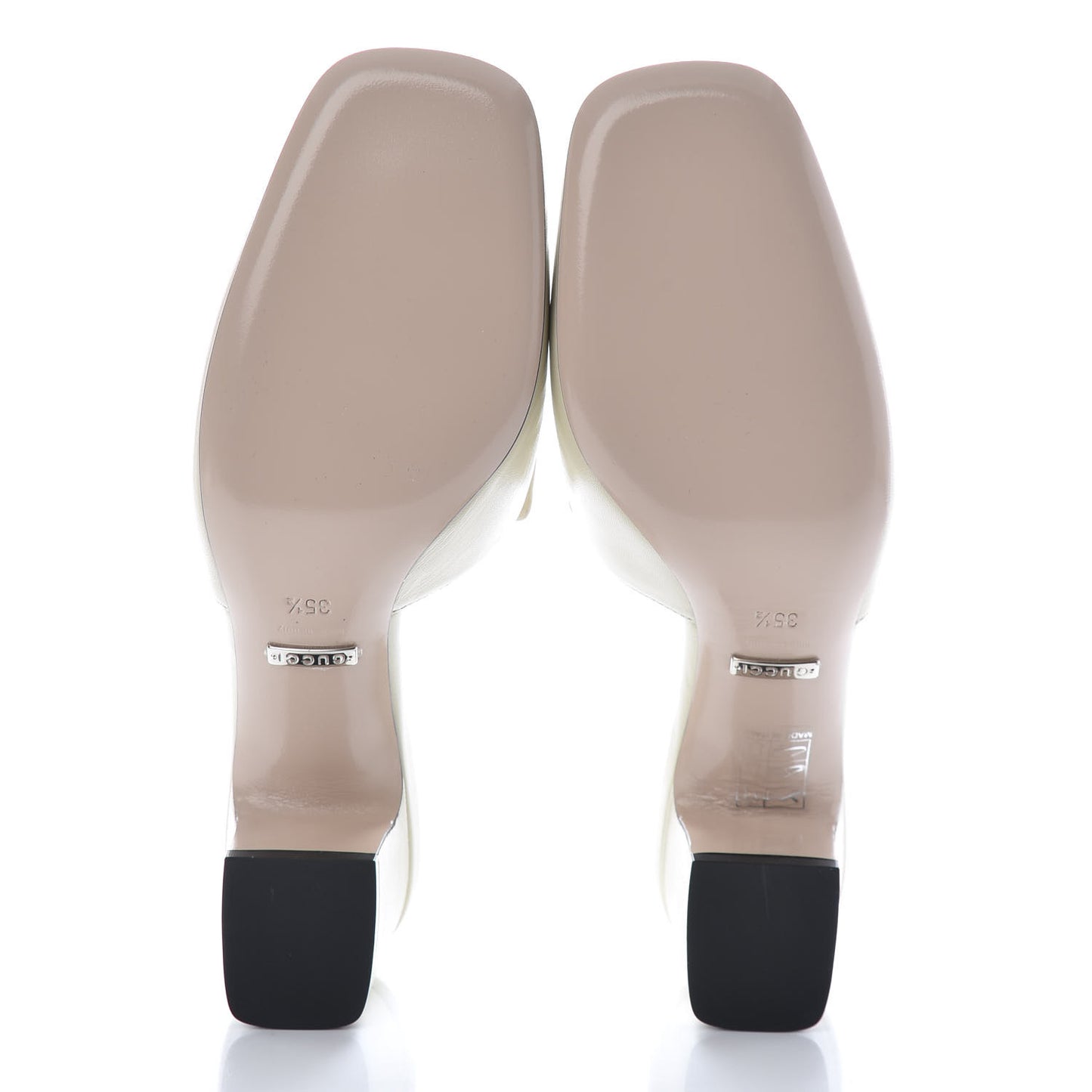 Malaga Kid Crystal Square G Madelyn Mules 35.5 Vintage White