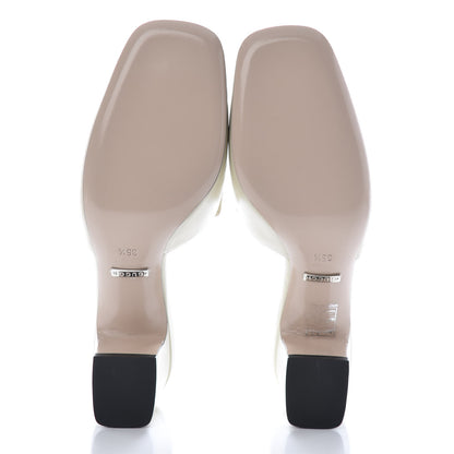 Gucci Malaga Kid Crystal Square G Madelyn Mules 35.5 Vintage White 5 of 9
