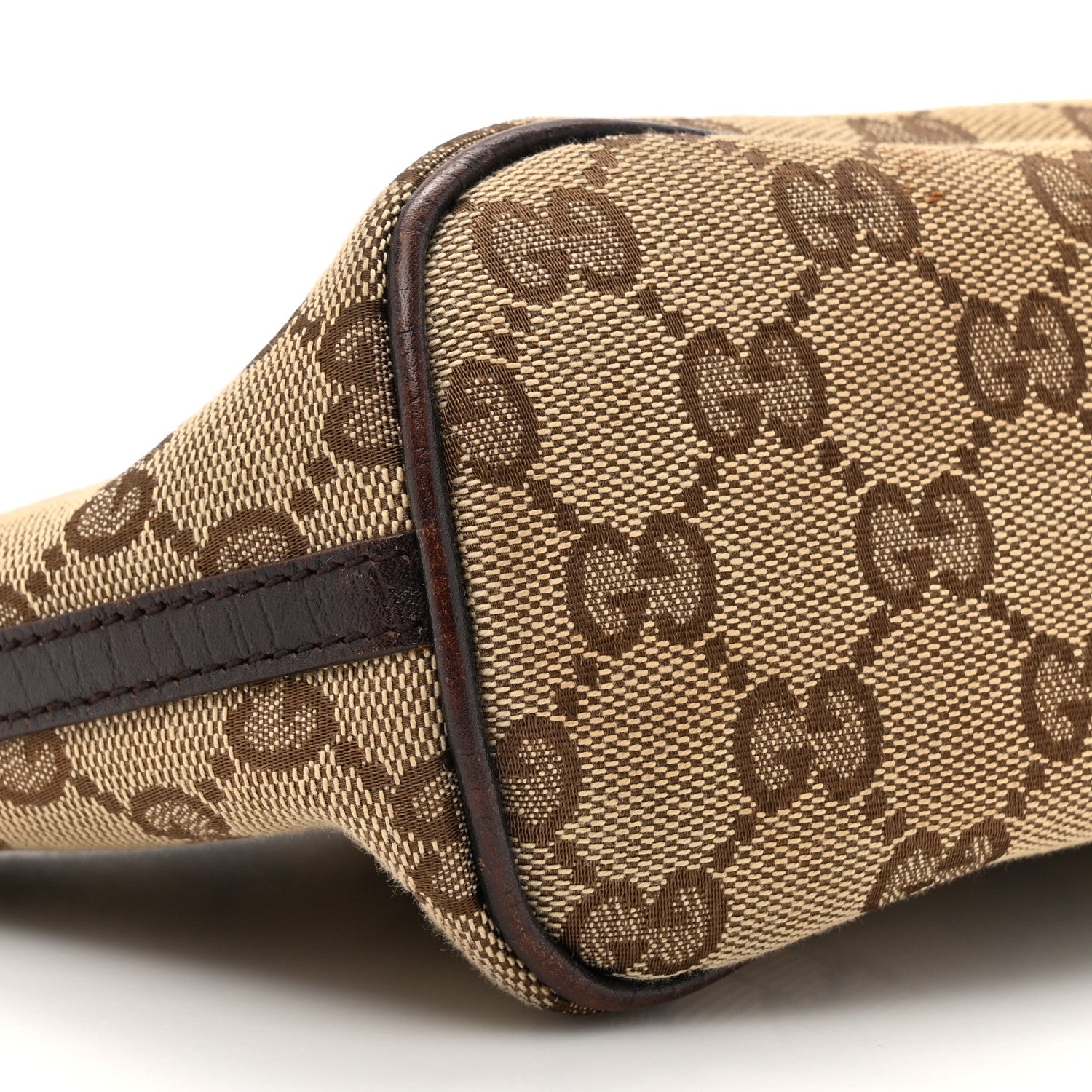 Gucci Monogram Web Boat Pochette Brown 10 of 15