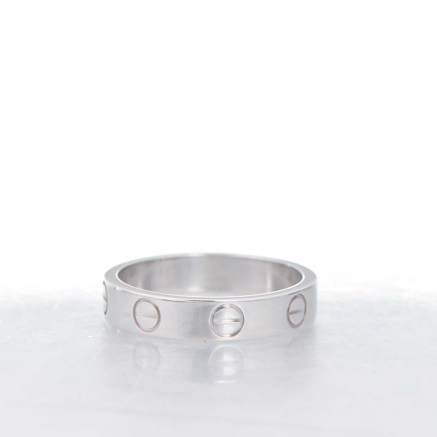 18K White Gold 4mm LOVE Wedding Band Ring 48 4.5