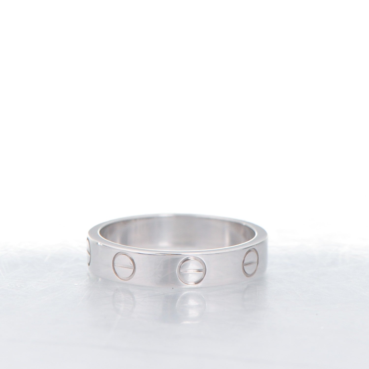 Cartier 18K White Gold 4mm LOVE Wedding Band Ring 48 4.5 4 of 4