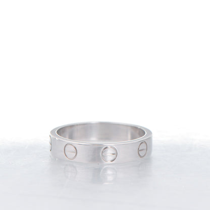 Cartier 18K White Gold 4mm LOVE Wedding Band Ring 48 4.5 4 of 4