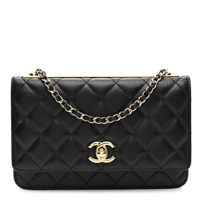Chanel Lambskin Quilted Trendy CC Wallet On Chain WOC Black 1 of 10