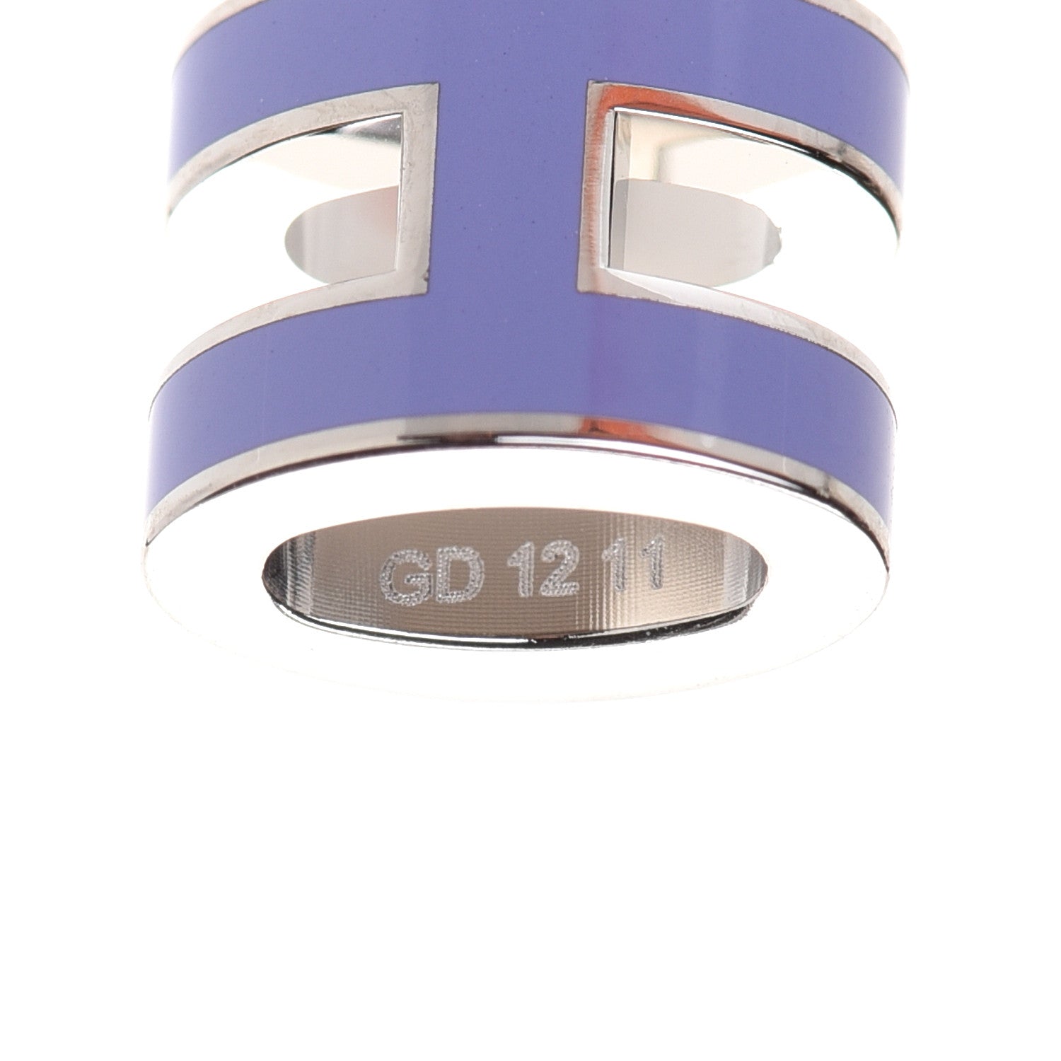 Hermes Lacquered Palladium Mini Pop H Pendant Necklace Parme 6 of 8