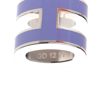 Hermes Lacquered Palladium Mini Pop H Pendant Necklace Parme 6 of 8