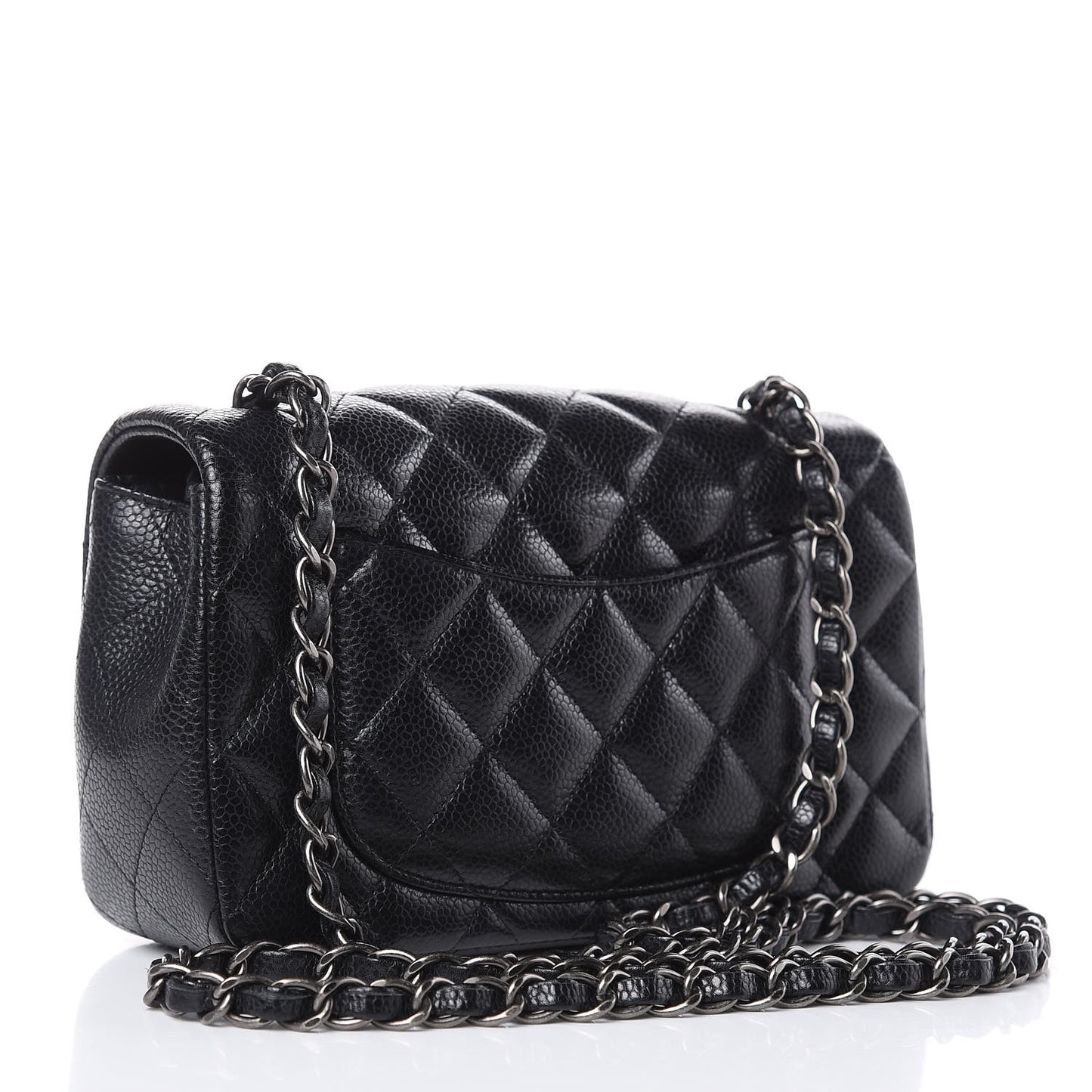 Caviar Quilted Mini Rectangular Flap Black