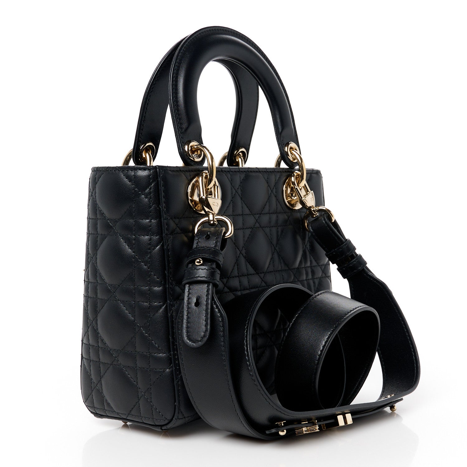 Christian Dior Lambskin Cannage Small My ABCDior Lady Dior Black 3 of 10