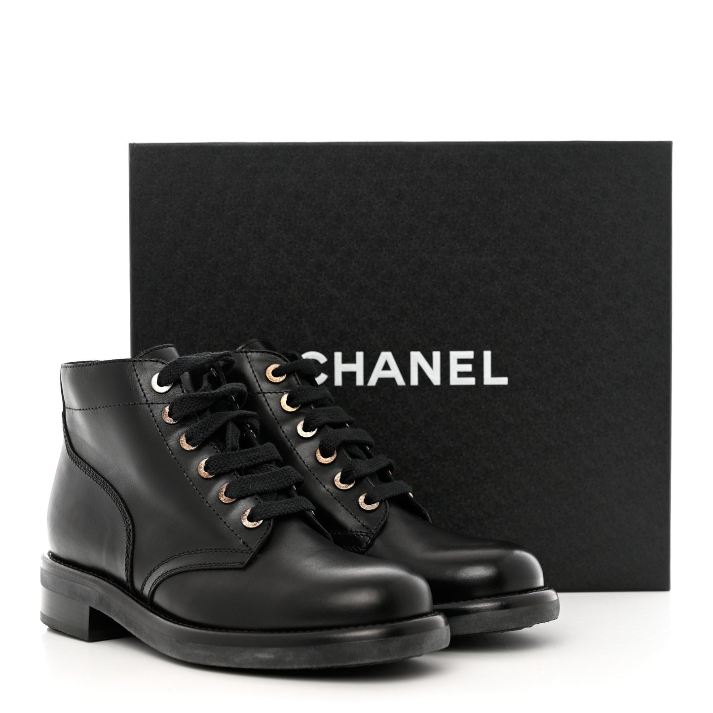 Calfskin Short Boots 36.5 Black