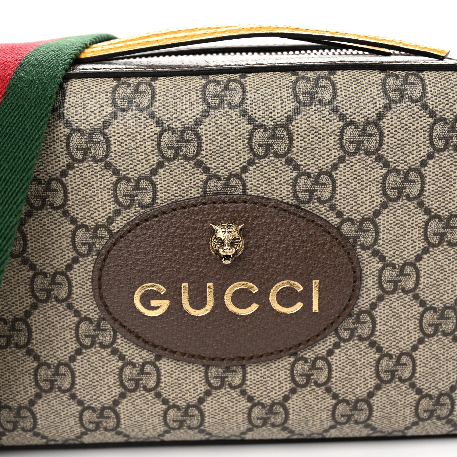 Gucci GG Supreme Monogram Web Neo Vintage Shoulder Bag Beige New Acero Crop 8 of 11