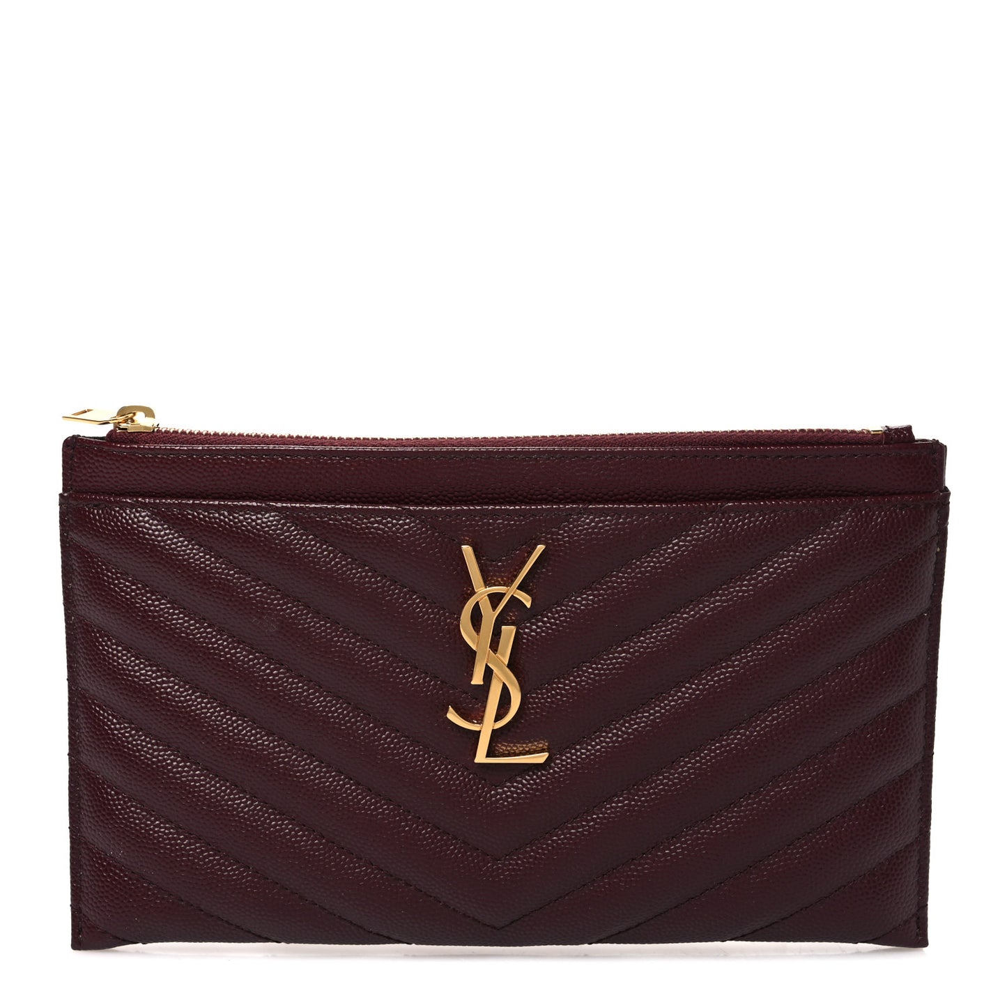 Grain De Poudre Matelasse Chevron Monogram Bill Pouch Rouge Legion