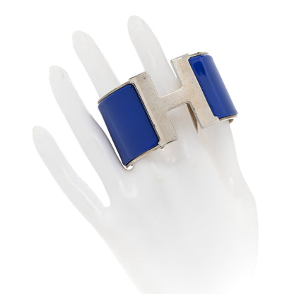 Hermes Enamel Extra Wide Clic Clac H Bracelet GM Bleu Electrique 2 of 7