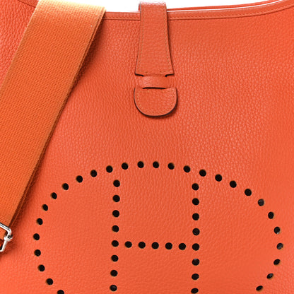 Hermes Taurillon Clemence Evelyne III GM Orange 9 of 11