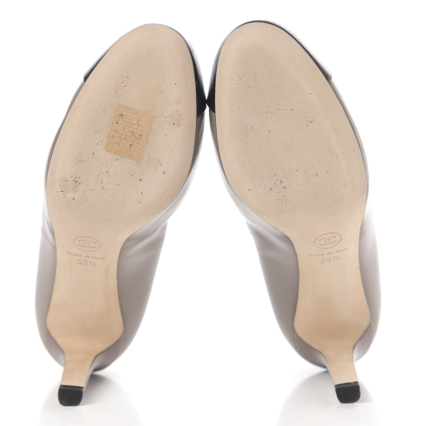Lambskin Cap Toe CC Pumps 36.5 Grey Black