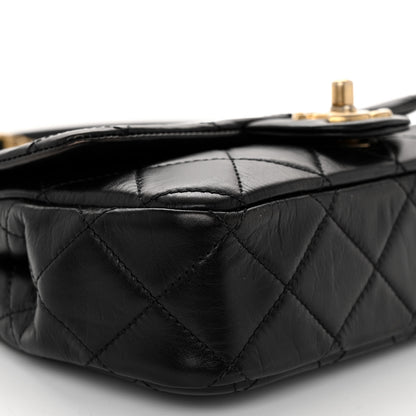 Chanel Calfskin Quilted Mini Rectangular Crystal Pearls Chain Flap Black 8 of 9