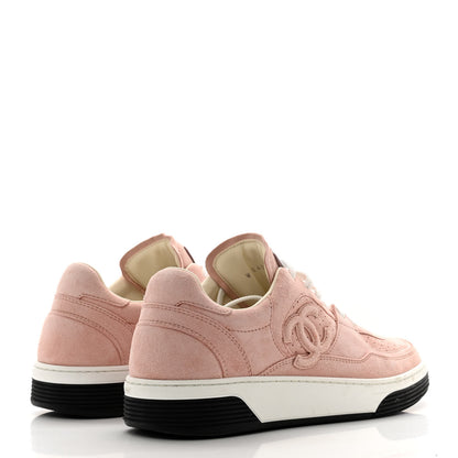 Chanel Suede Womens CC Sneakers 40 Pink 4 of 8