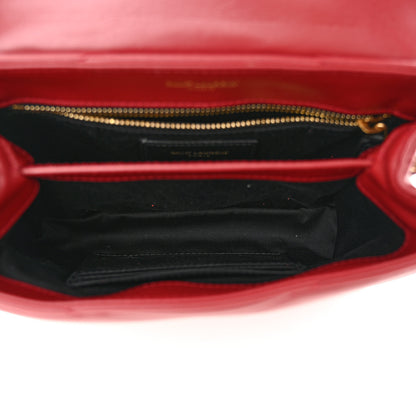Saint Laurent Calfskin Y Quilted Monogram Toy Loulou Monogram Crossbody Bag Red 5 of 11