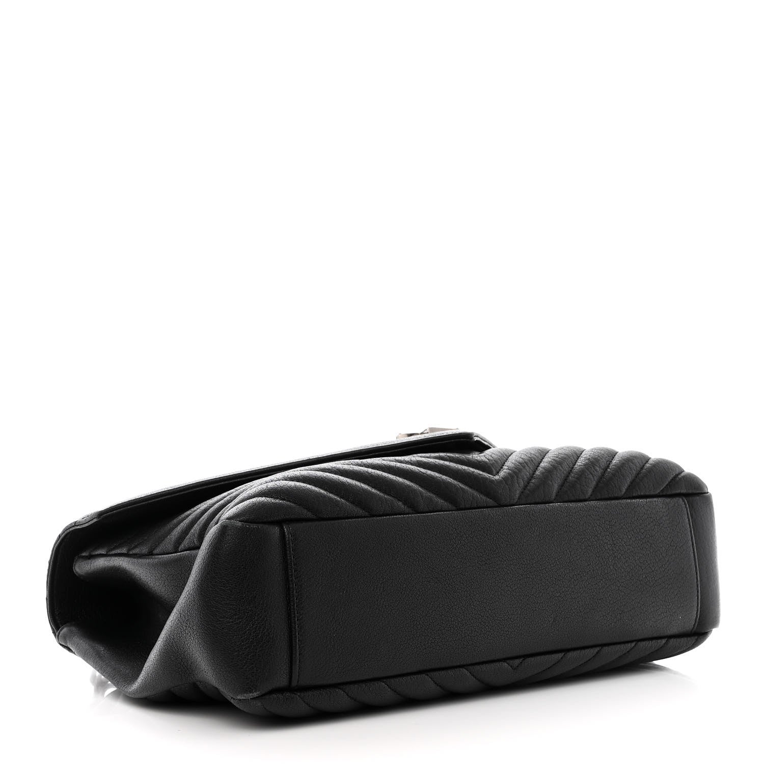 Saint Laurent Sheepskin Matelasse Chevron Monogram Large College Satchel Black 4 of 13