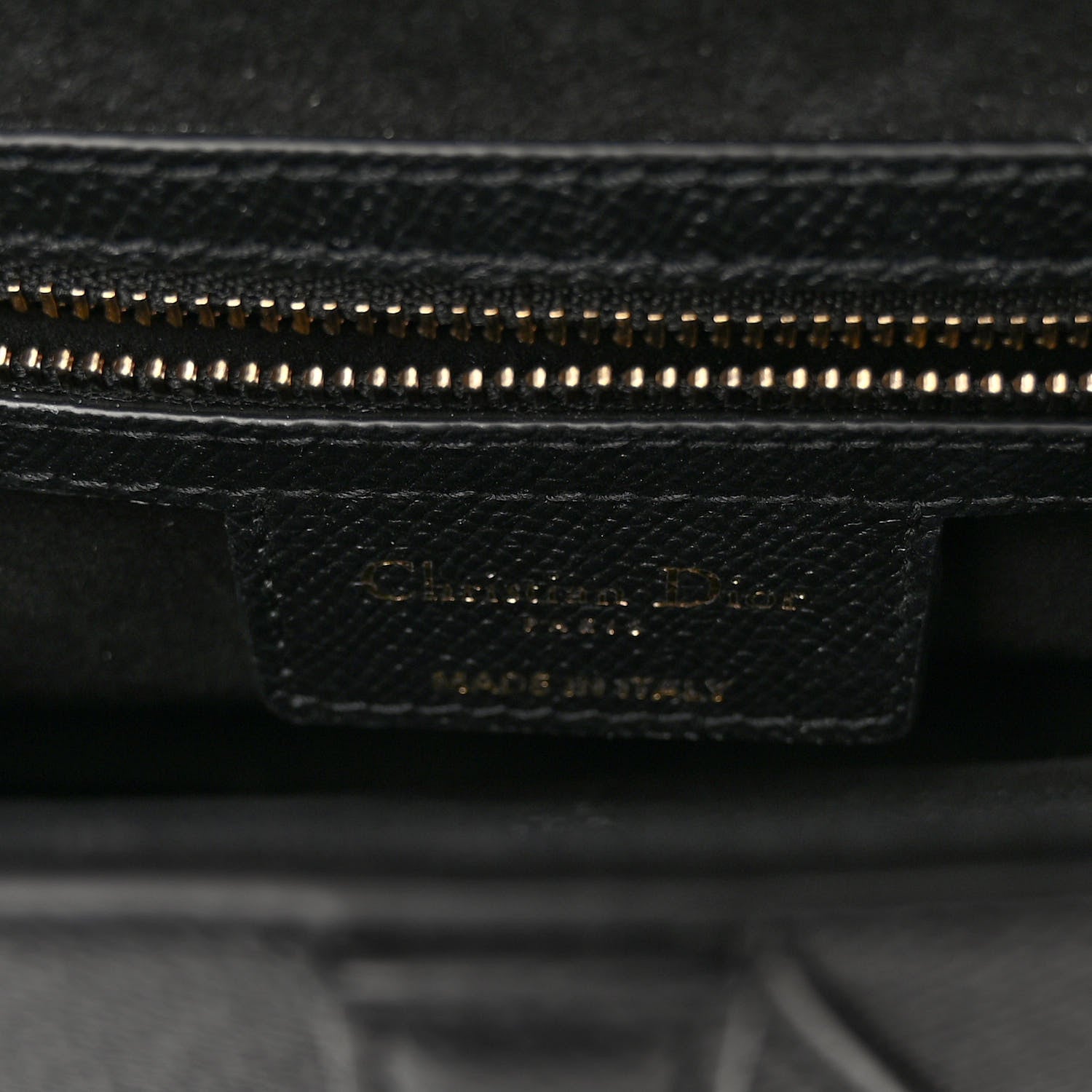 Christian Dior CHRISTIAN DIOR Grained Calfskin Saddle Bag Black 6 of 11