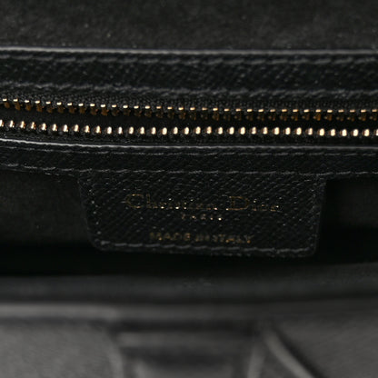 Christian Dior CHRISTIAN DIOR Grained Calfskin Saddle Bag Black 6 of 11
