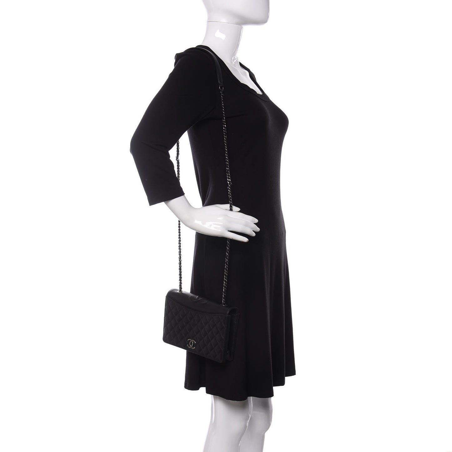 Calfskin Quilted Small Ballerine Flap Black