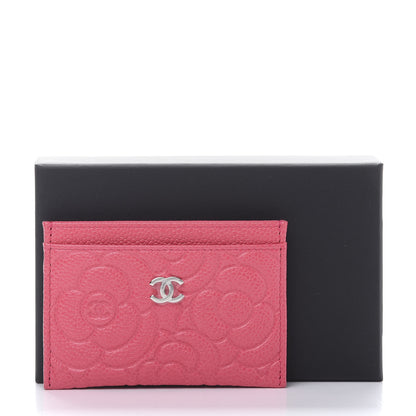Chanel Caviar Camellia Embossed Card Holder Pink 11 of 11