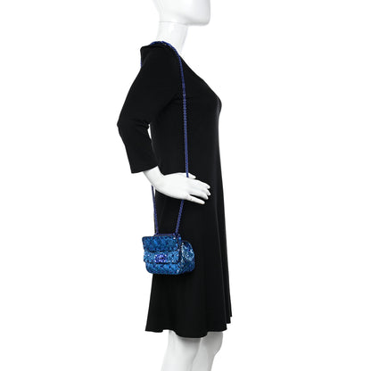 Valentino Garavani Glitter Micro Rockstud Spike Shoulder Bag Electric Blue 2 of 11