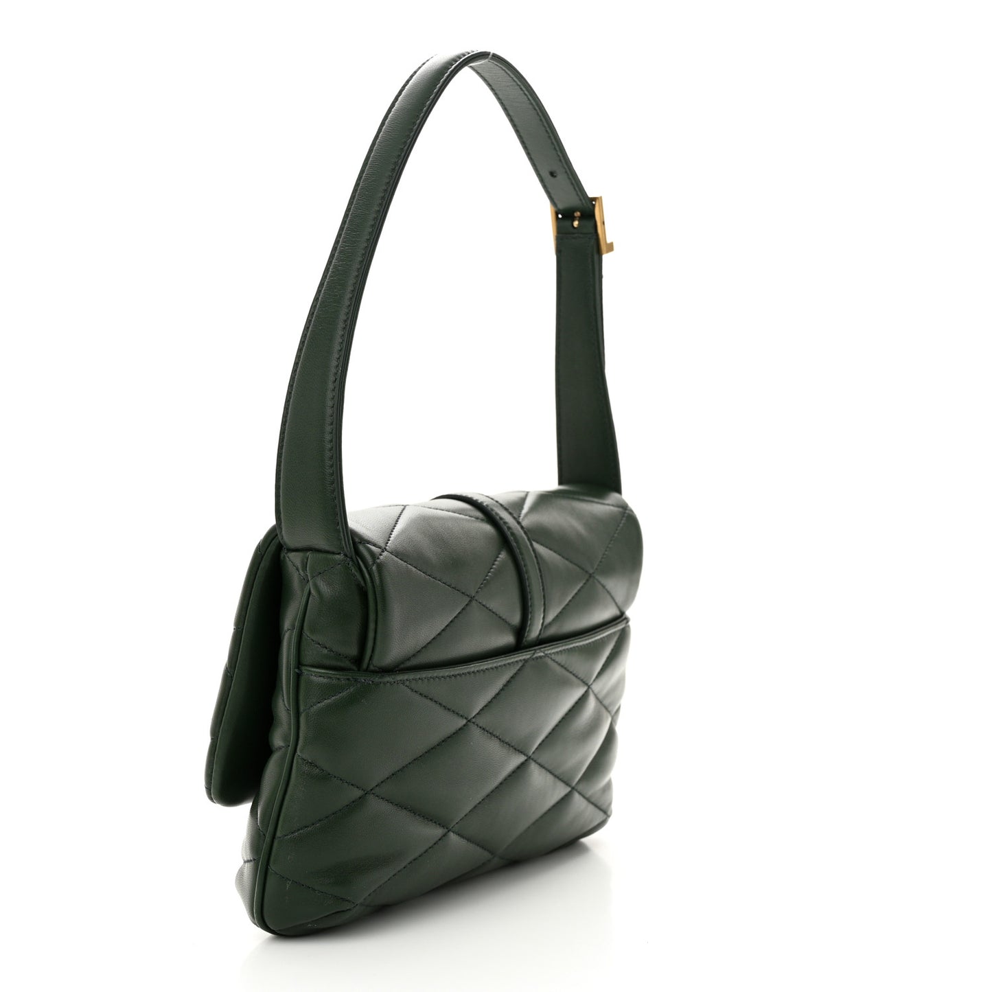 Lambskin Quilted Le 57 Diamond Shoulder Bag Vert Fonce