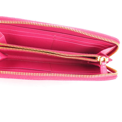 Prada Saffiano Metal Zip Around Wallet Ibisco 6 of 8