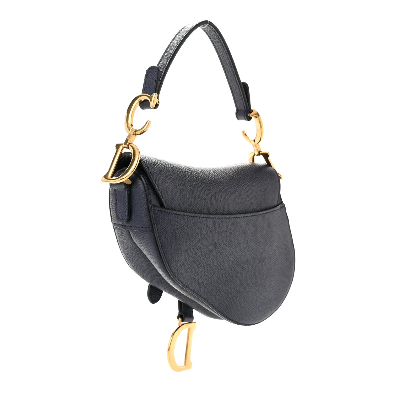 Christian Dior Grained Calfskin Mini Saddle Bag Navy 3 of 10
