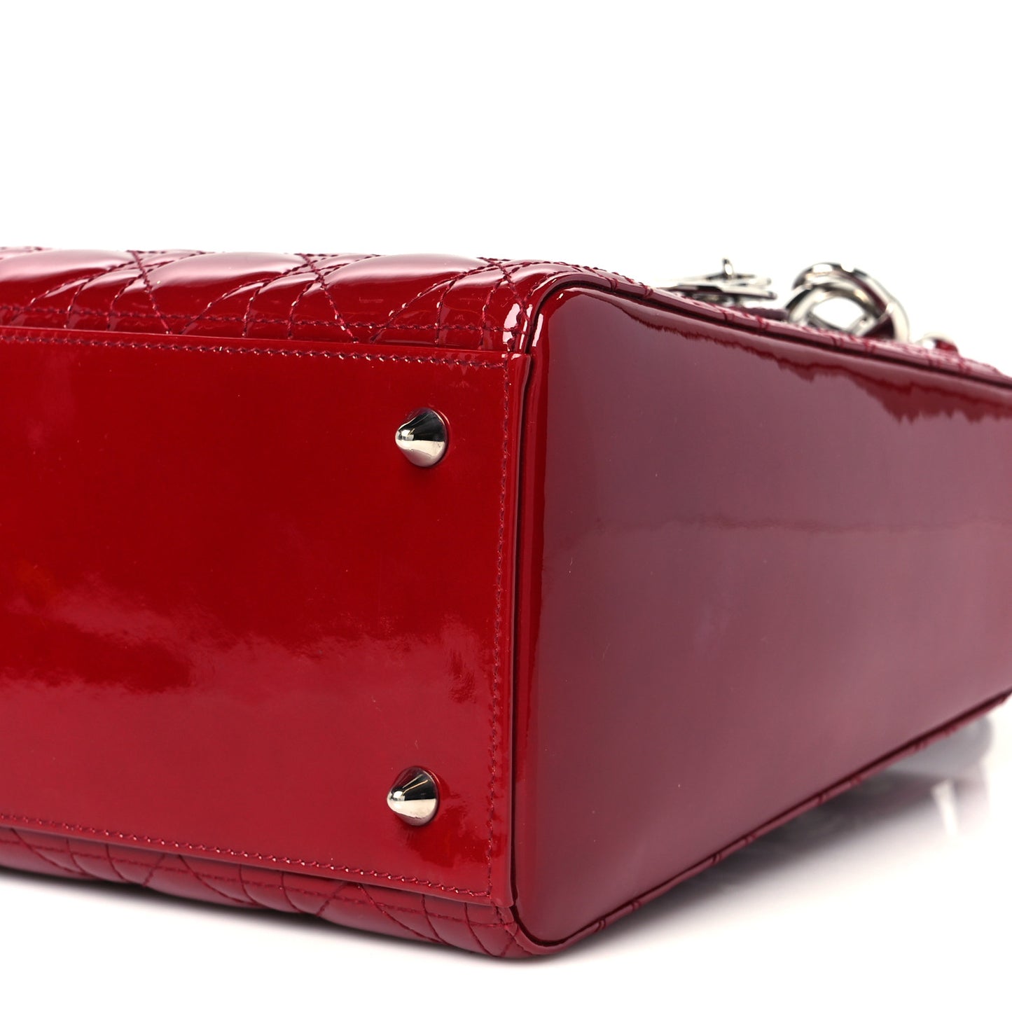 Patent Cannage Medium Lady Dior Red