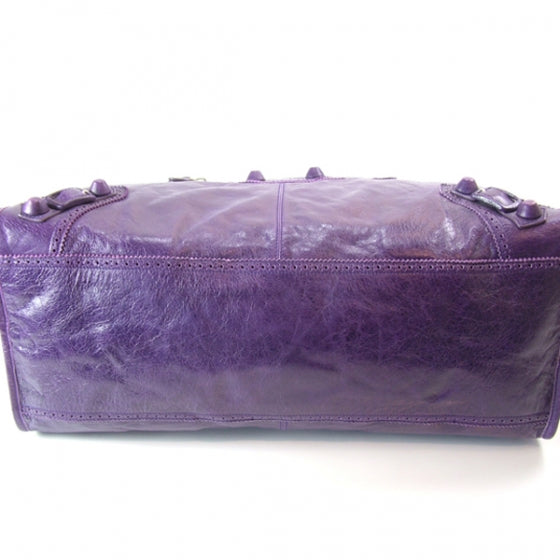 Balenciaga Agneau Giant Brogues Hardware Weekender Grape 6 of 12