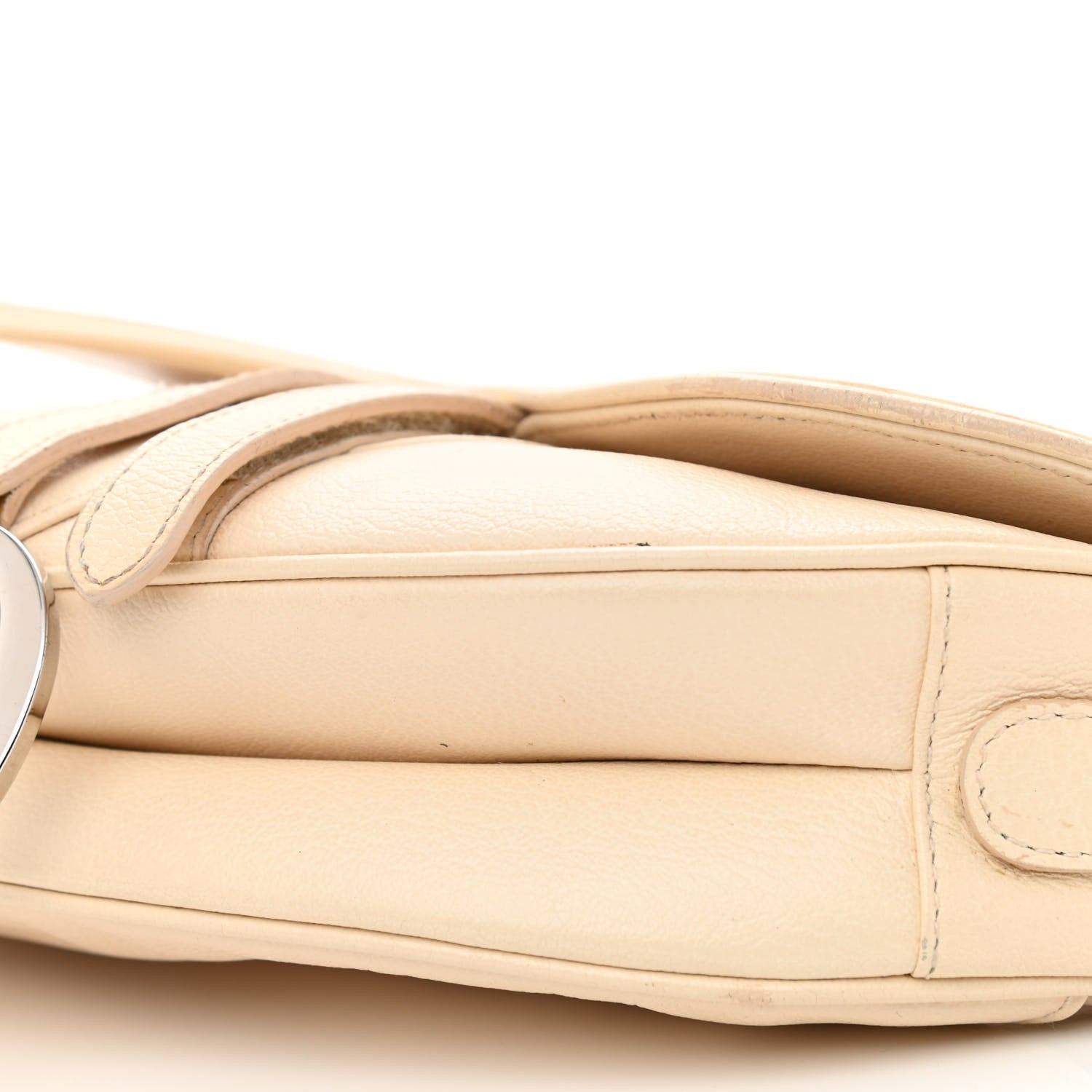 Christian Dior Grained Calfskin Saddle Bag Beige 10 of 17