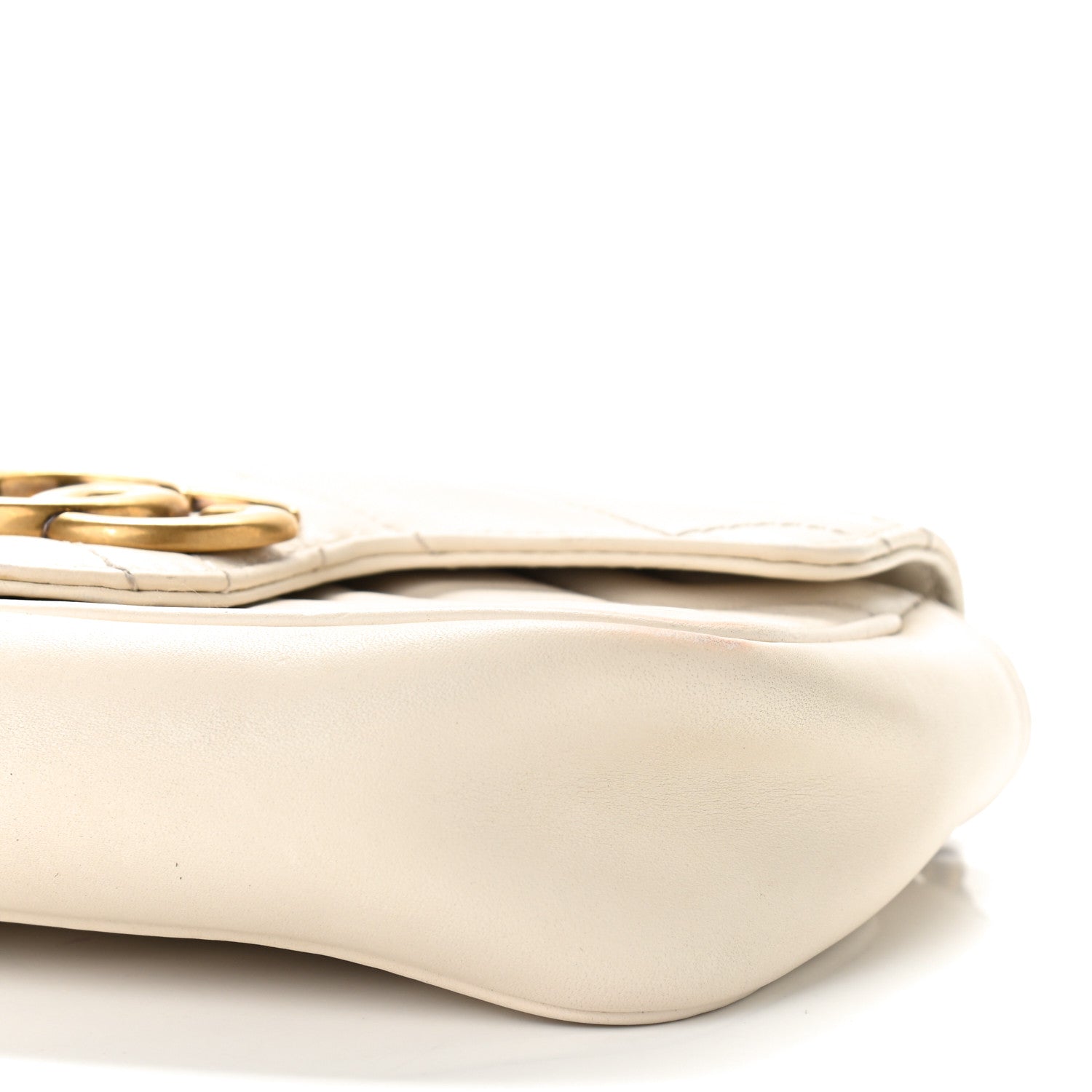 Gucci Calfskin Matelasse Super Mini GG Marmont Shoulder Bag White 10 of 12