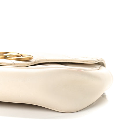 Gucci Calfskin Matelasse Super Mini GG Marmont Shoulder Bag White 10 of 12