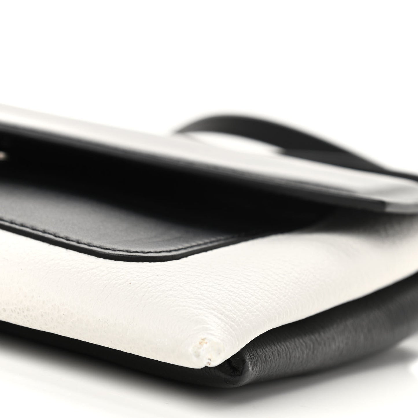 Calfskin Duetto Crossbody Bag White Black