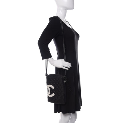 Chanel Calfskin Quilted Medium Cambon Messenger Black White 2 of 11