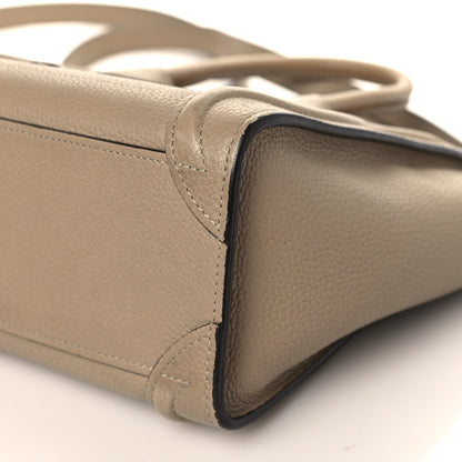 Celine Drummed Calfskin Nano Luggage Dune 9 of 12