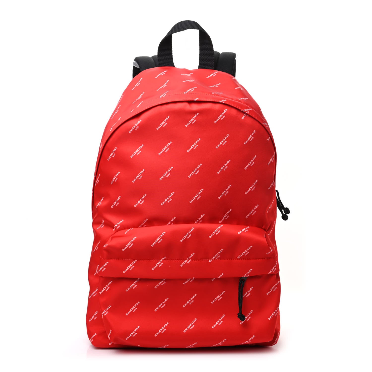 Balenciaga Twill Nylon Allover Logo Print Explorer Backpack Rouge Vermillion White 1 of 9