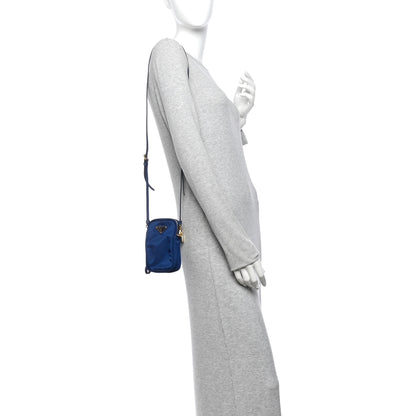 Prada Tessuto Nylon Double Zip Phone Case Crossbody Bag Royal 2 of 11
