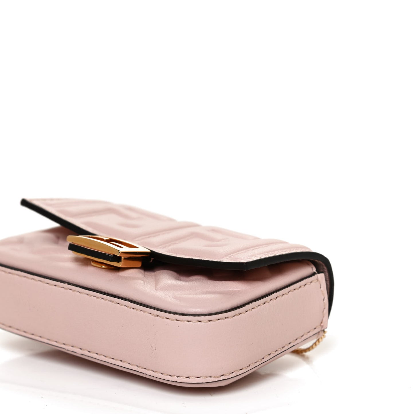 Nappa Matisse FF Embossed Nano Baguette Charm Rosa Quarzo